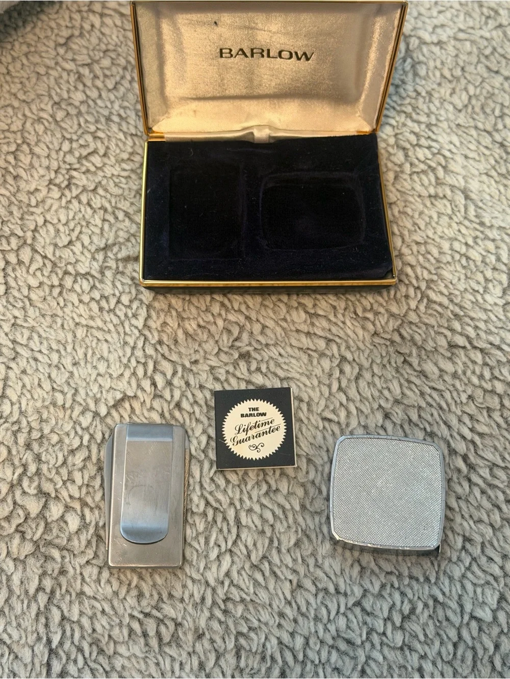 Vintage Barlow Executive Gift Set Pocket Knife Money Clip & Tape Measure Boxed